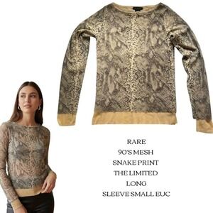 Stunning Rare 90s limited mesh snakeskin top The Limited‎ small EUC